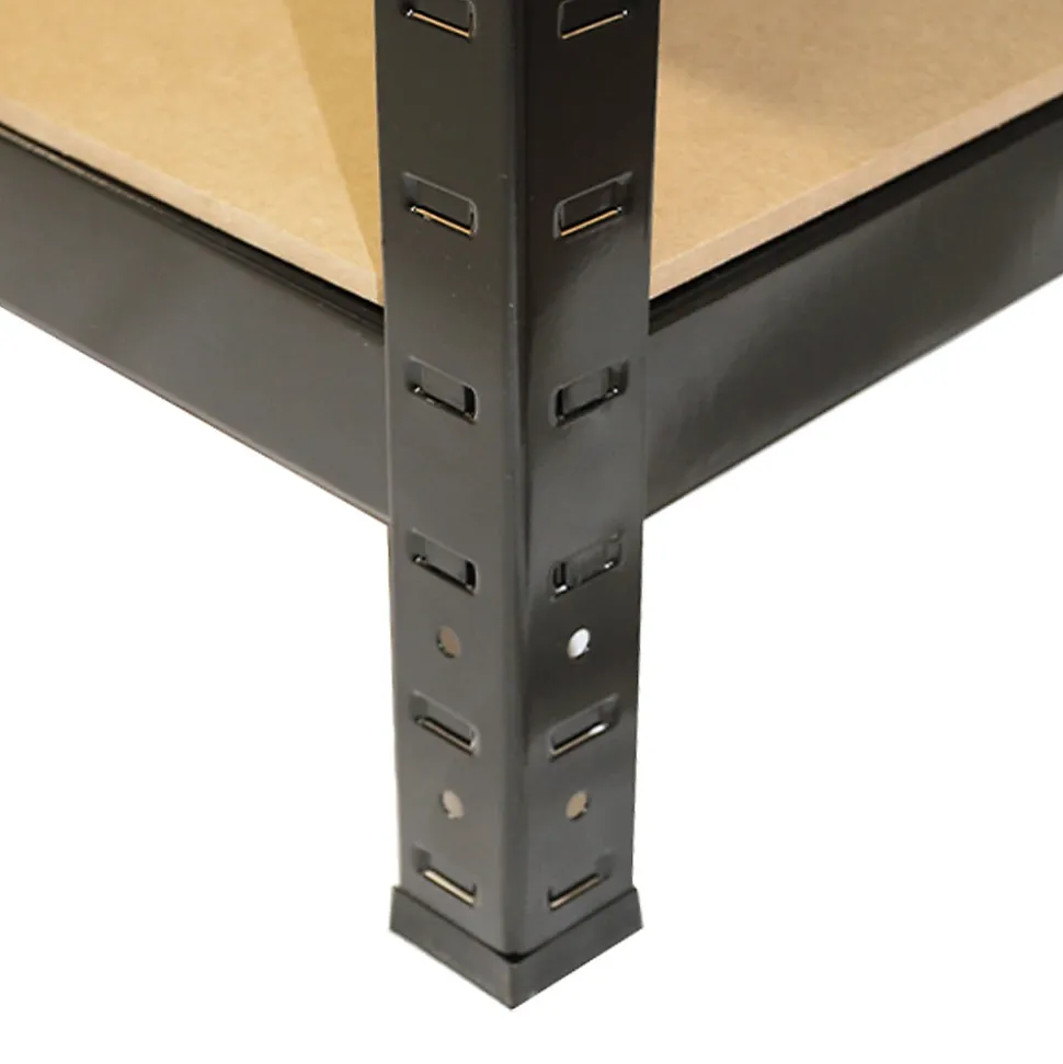 5 Rayonnages T-Rax en Acier Sans Boulons Noirs 75cm x 30cm