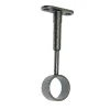 2 supports acier chromé noir pour tringle de penderie Ø2,5 cm