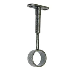 2 supports acier chromé noir pour tringle de penderie Ø2,5 cm