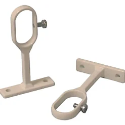 2 supports acier laqués blanc pour tringle de penderie 3 x 1,5 cm