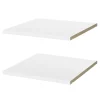 2 tablettes blanches pour caisson d'angle Atomia L. 41,2 x P. 43,2 x Ep. 1,8 cm