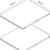 2 tablettes effet chêne grisé GoodHome Atomia L. 46,4 x P. 56,2 cm