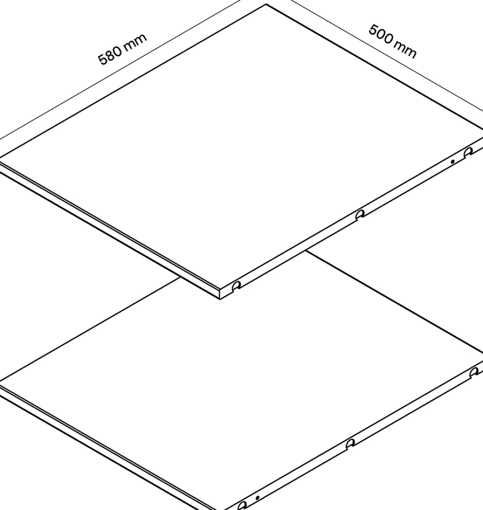 2 tablettes effet chêne grisé GoodHome Atomia L. 46,4 x P. 56,2 cm