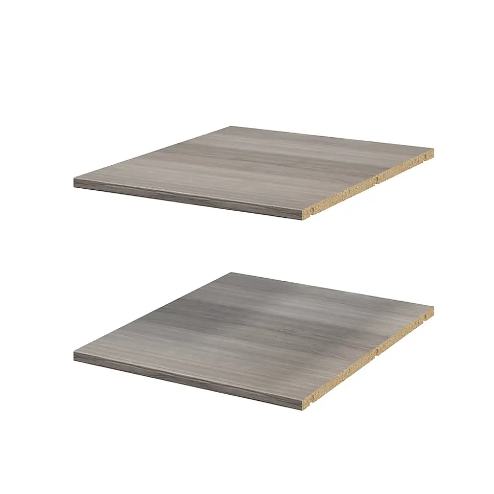 2 tablettes effet chêne grisé GoodHome Atomia L. 46,4 x P. 56,2 cm