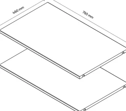 2 tablettes effet chêne grisé GoodHome Atomia L. 71,4 x P. 43,2 cm