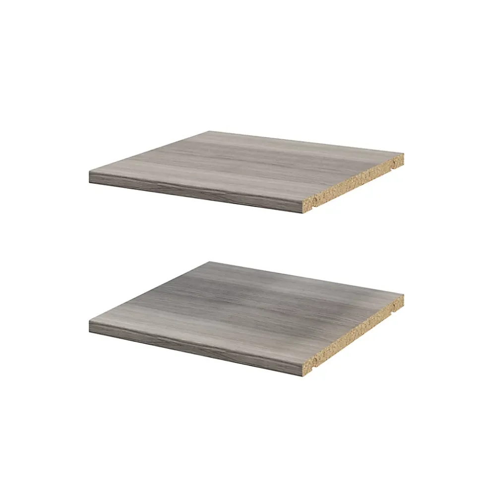 2 tablettes effet chêne grisé GoodHome Atomia L. 33,9 x P. 33,2 cm
