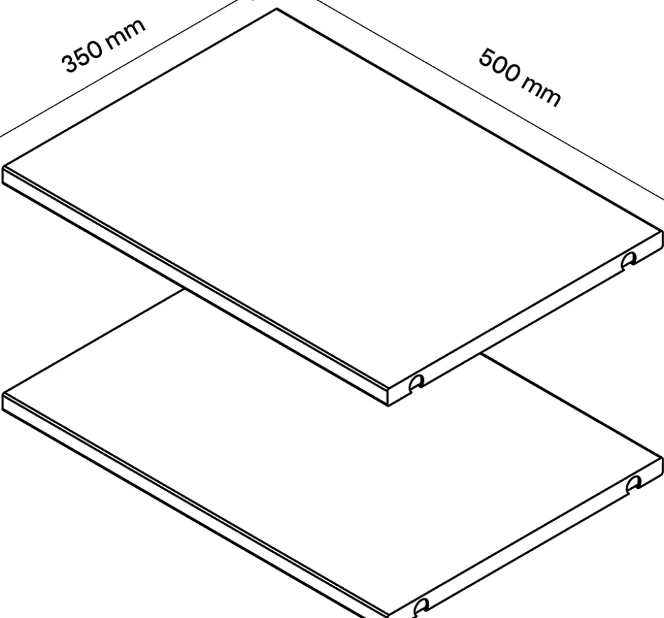 2 tablettes effet chêne grisé GoodHome Atomia L. 46,4 x P. 33,2 cm