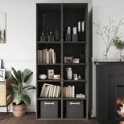 2 tablettes effet chêne grisé GoodHome Atomia L. 46,4 x P. 33,2 cm
