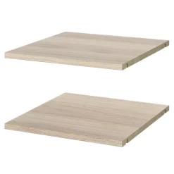 2 tablettes effet chêne pour caisson d'angle Atomia L. 41,2 x P. 43,2 x Ep. 1,8 cm