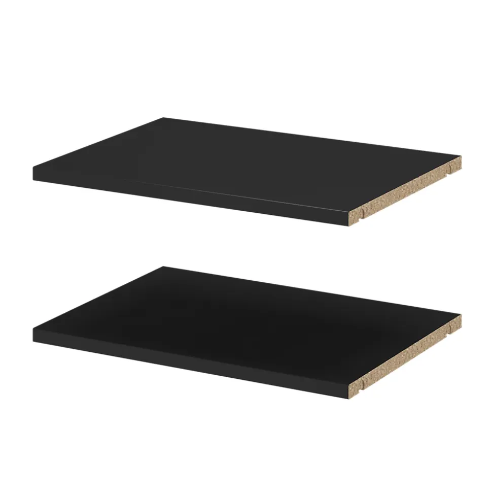 2 tablettes noirs GoodHome Atomia L. 46,4 x P. 33,2 cm