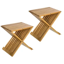 2 Tabourets pliants en bambou Delca