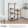 6 Étagères de cuisine style industriel et panier coulissant Bois clair