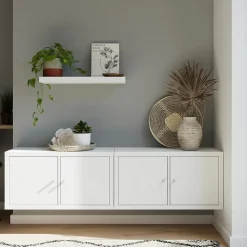 2 Étagères modulables 2 cubes avec 4 portes GoodHome Mixxit blanc