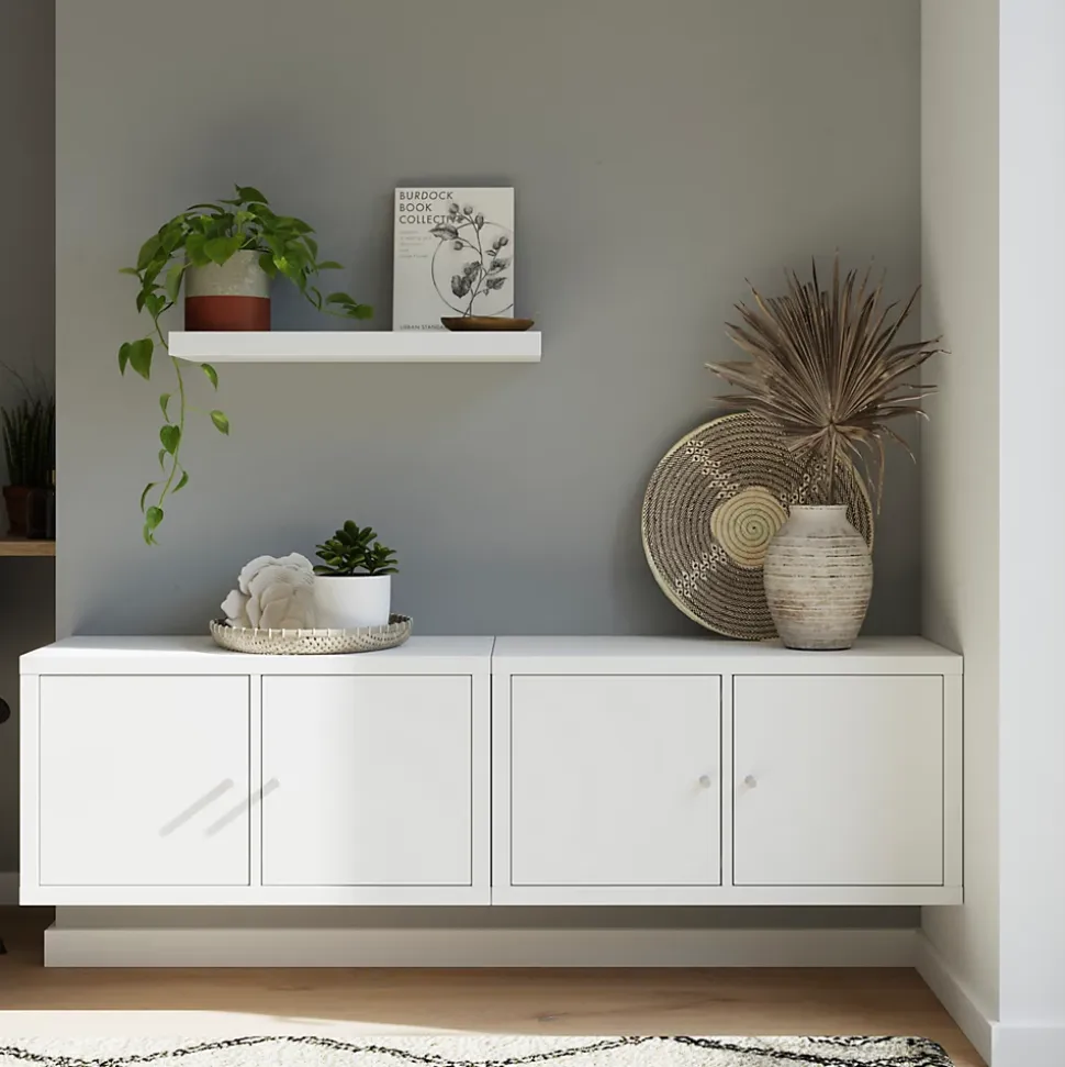 2 Étagères modulables 2 cubes avec 4 portes GoodHome Mixxit blanc