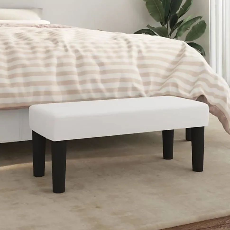 346633 vidaXL Banc Blanc 70x30x30 cm Similicuir.