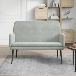 351414 vidaXL Banc Gris clair 108x79x79 cm Velours
