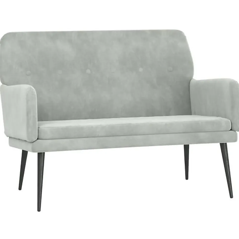 351414 vidaXL Banc Gris clair 108x79x79 cm Velours