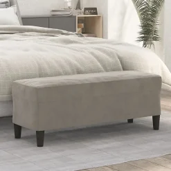 349421 vidaXL Banc Gris clair 100x35x41 cm Velours