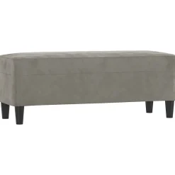 349421 vidaXL Banc Gris clair 100x35x41 cm Velours