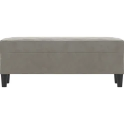 349421 vidaXL Banc Gris clair 100x35x41 cm Velours