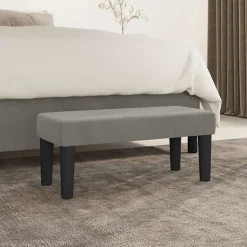 346638 vidaXL Banc Gris clair 70x30x30 cm Velours