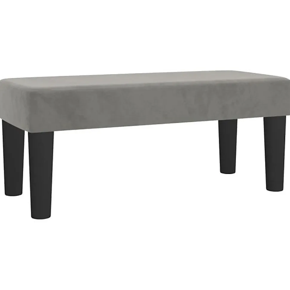 346638 vidaXL Banc Gris clair 70x30x30 cm Velours