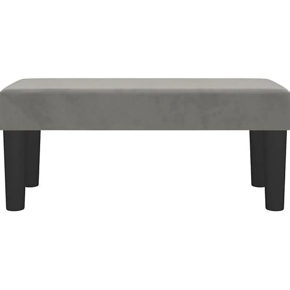 346638 vidaXL Banc Gris clair 70x30x30 cm Velours