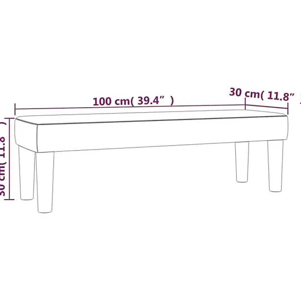 346653 vidaXL Banc Gris foncé 100x30x30 cm Tissu
