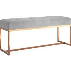 350603 vidaXL Banc Gris 110x36x45 cm Velours