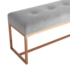 350603 vidaXL Banc Gris 110x36x45 cm Velours