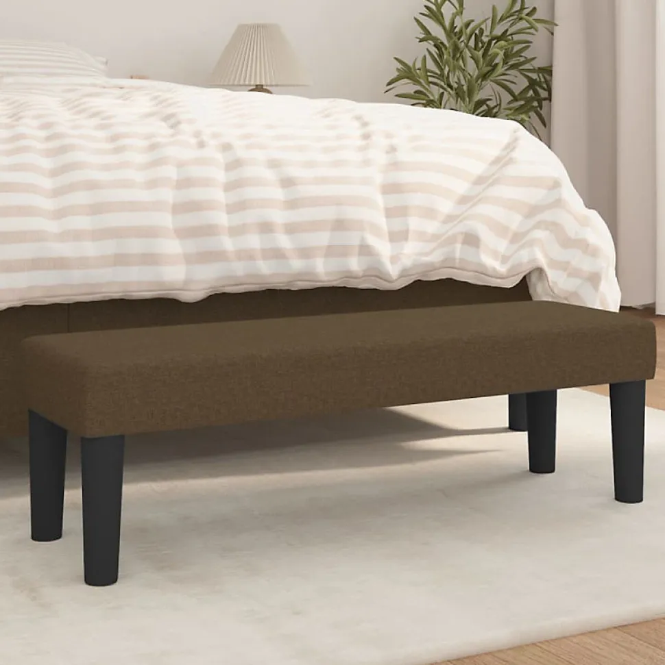 346647 vidaXL Banc Marron foncé 100x30x30 cm Tissu
