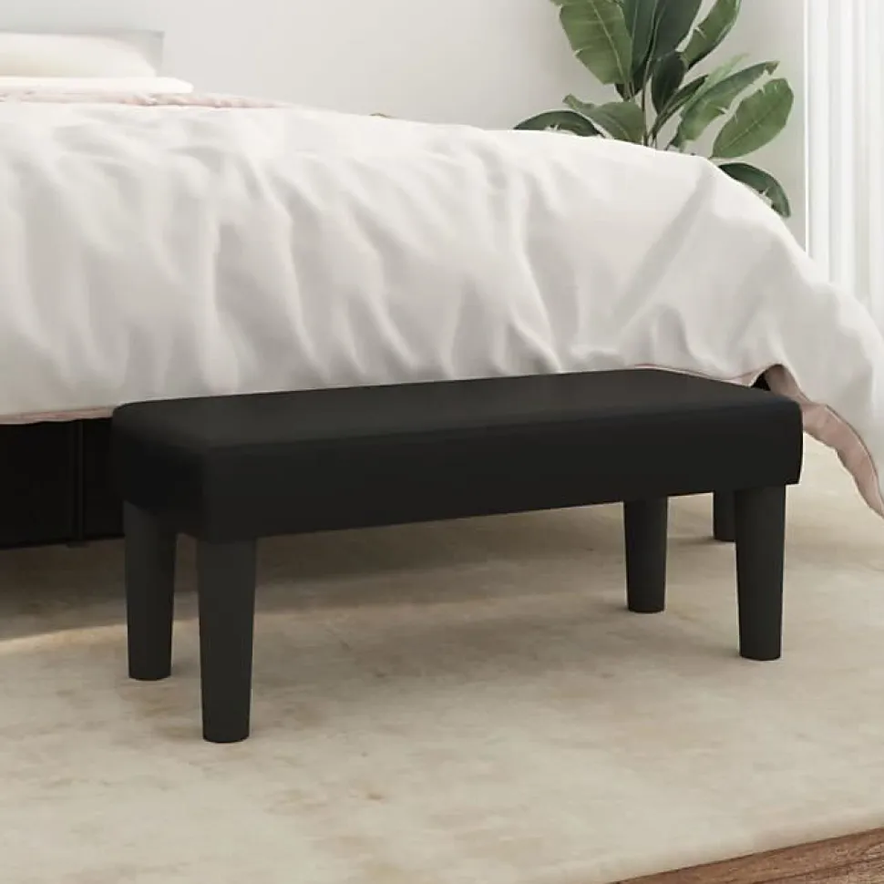 346632 vidaXL Banc Noir 70x30x30 cm Similicuir