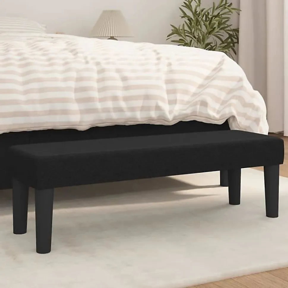 346646 vidaXL Banc Noir 100x30x30 cm Tissu