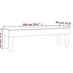 346646 vidaXL Banc Noir 100x30x30 cm Tissu