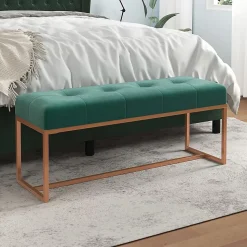 350601 vidaXL Banc Vert foncé 110x36x45 cm Velours