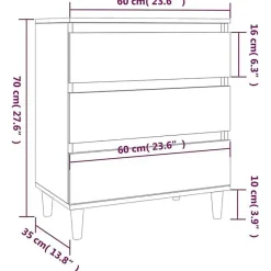 823040 vidaXL Buffet Blanc 60x35x70 cm Bois d'ingénierie