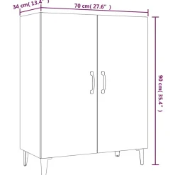 812105 vidaXL Buffet Blanc 70x34x90 cm Bois d'ingénierie