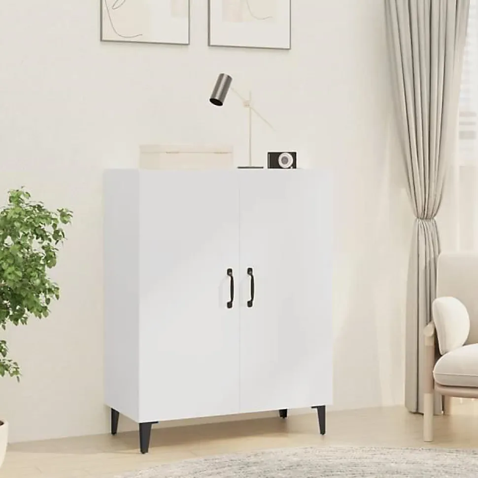 812105 vidaXL Buffet Blanc 70x34x90 cm Bois d'ingénierie