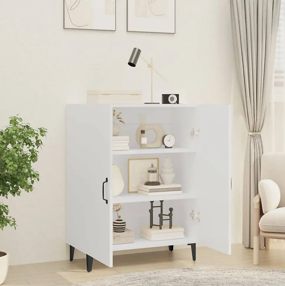 812105 vidaXL Buffet Blanc 70x34x90 cm Bois d'ingénierie