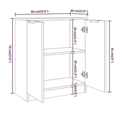 811061 vidaXL Buffet Blanc 60x30x70 cm Bois d'ingénierie