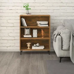 817378 vidaXL Buffet Chêne fumé 69,5x32,5x90 cm Bois d'ingénierie
