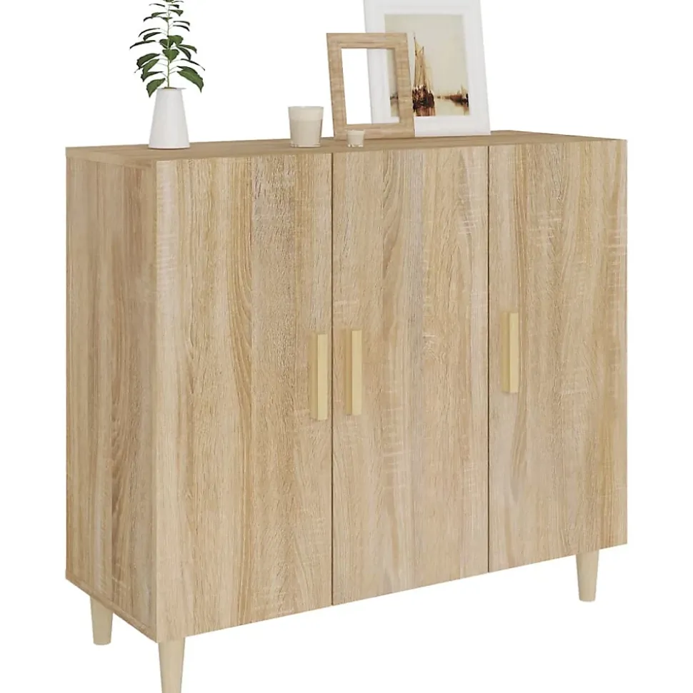 812495 vidaXL Buffet Chêne sonoma 90x34x80 cm Bois d'ingénierie
