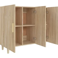 812495 vidaXL Buffet Chêne sonoma 90x34x80 cm Bois d'ingénierie