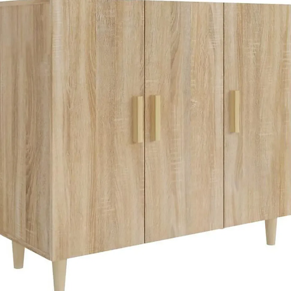 812495 vidaXL Buffet Chêne sonoma 90x34x80 cm Bois d'ingénierie
