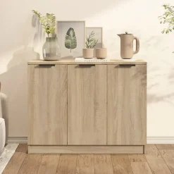 811190 vidaXL Buffet Chêne sonoma 90,5x30x70 cm Bois d'ingénierie
