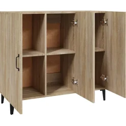 812504 vidaXL Buffet Chêne sonoma 90x34x80 cm Bois d'ingénierie