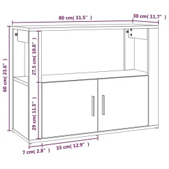 819455 vidaXL Buffet Chêne sonoma 80x30x60 cm Bois d'ingénierie