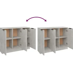811191 vidaXL Buffet Gris béton 90,5x30x70 cm Bois d'ingénierie