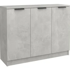 811191 vidaXL Buffet Gris béton 90,5x30x70 cm Bois d'ingénierie