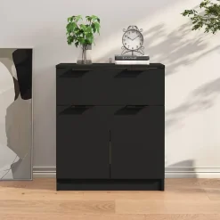 811089 vidaXL Buffet Noir 60x30x70 cm Bois d'ingénierie